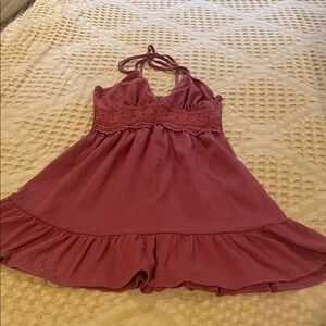 ASOS orange/browm Textured Fabric mini dress size 4